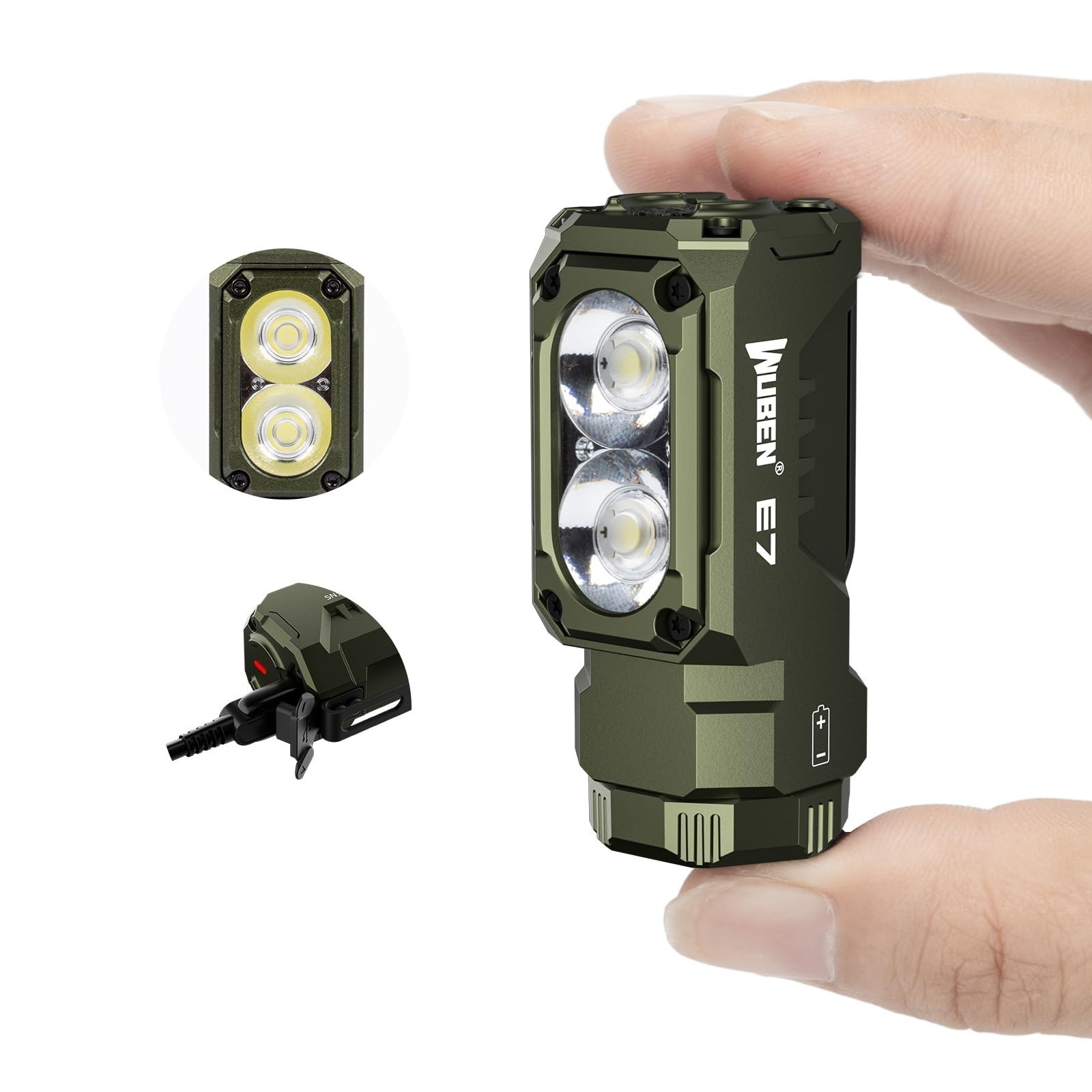 WUBEN E7 Mini Flashlight 1800 Lumen LED Waterproof 6 Modes Rechargeable
