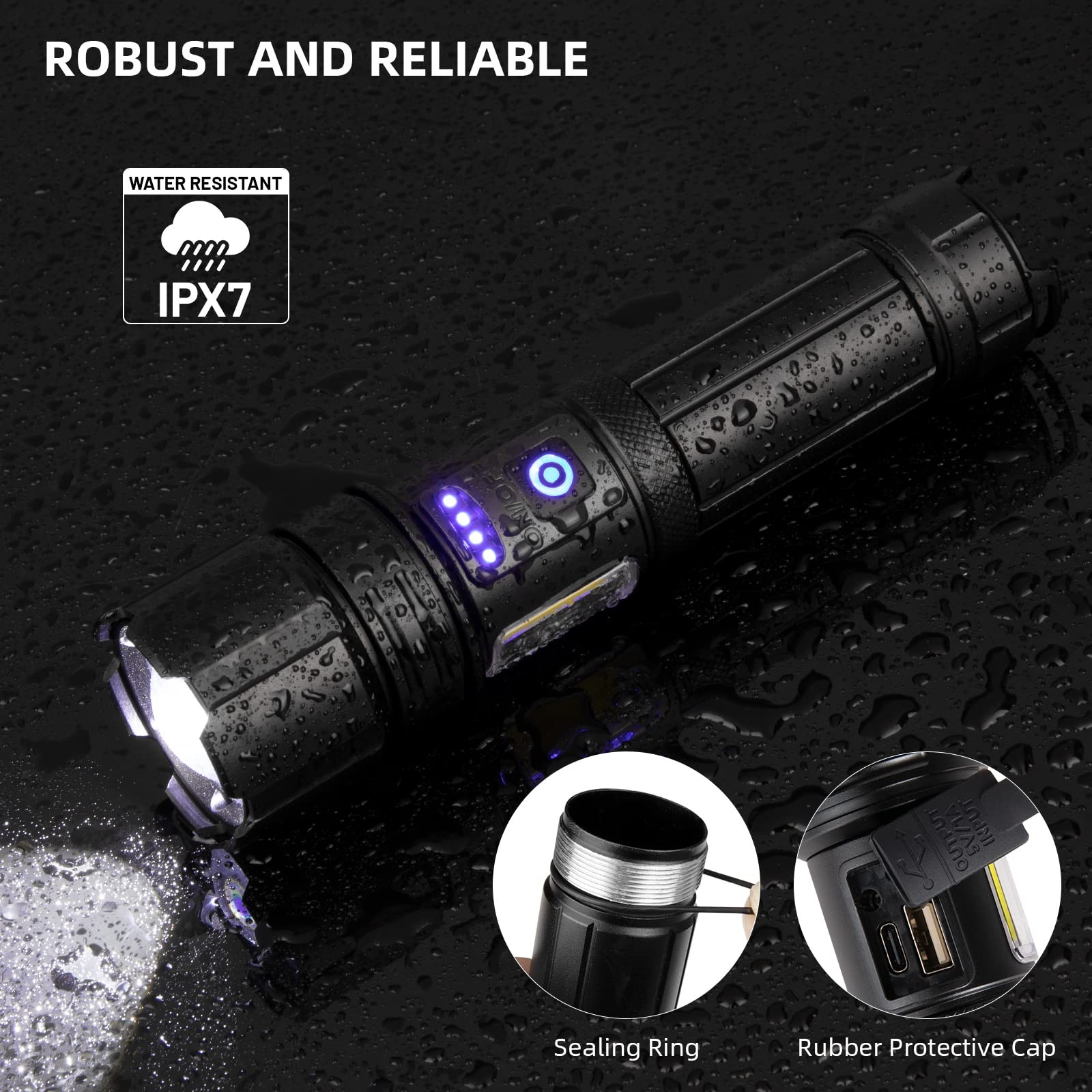 Flashlights High Lumens Rechargeable – 90,000 Lumens, Super Bright Flash Ligh…