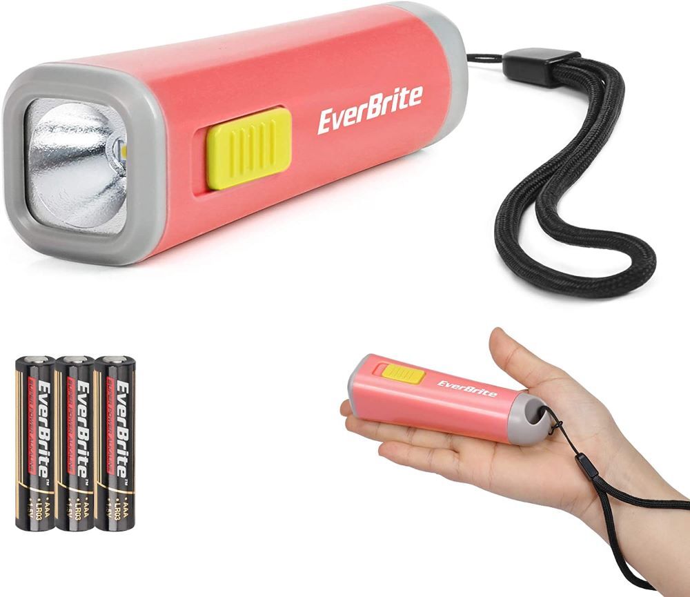 EverBrite 1PC/4PC Kids Flashlight Mini LED Flashlight Plastic Torch 3AAA Battery