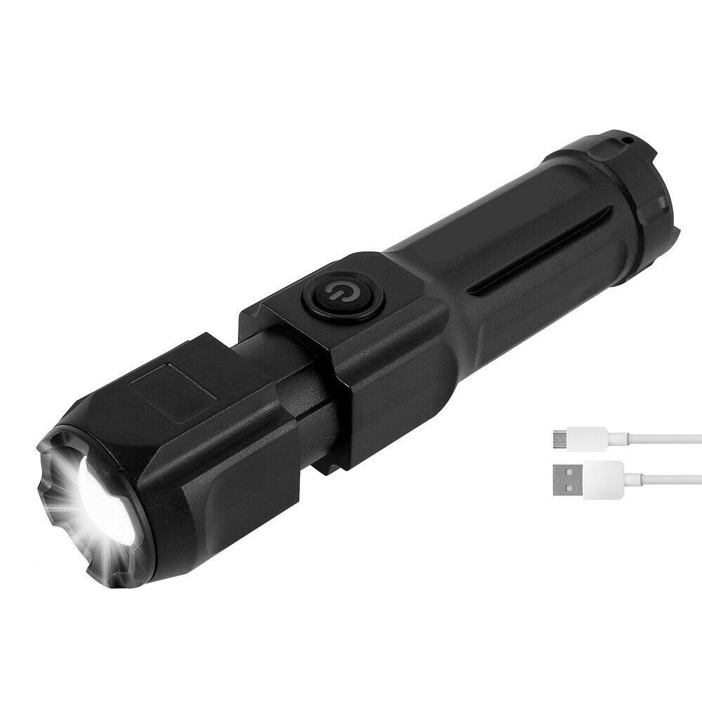 Rechargeable 990000LM LED Flashlight Tactical Police Super Bright Torch Zoomable