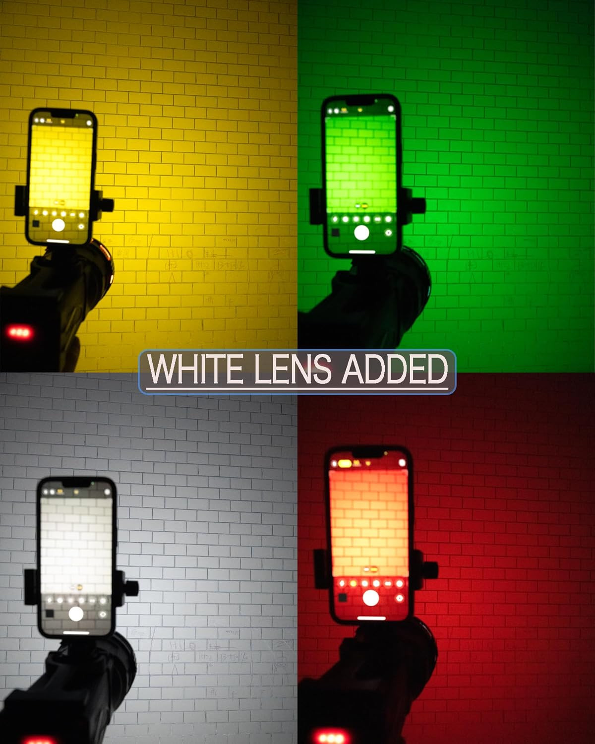 High Lumen 1200,000 LED Spotlight with Phone Holder & 4 Color Filters