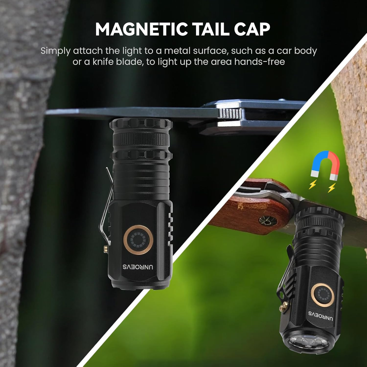 Mini Flashlight 2550 Lumens with Magnetic Base, Small EDC Flashlight 5 Modes, Po