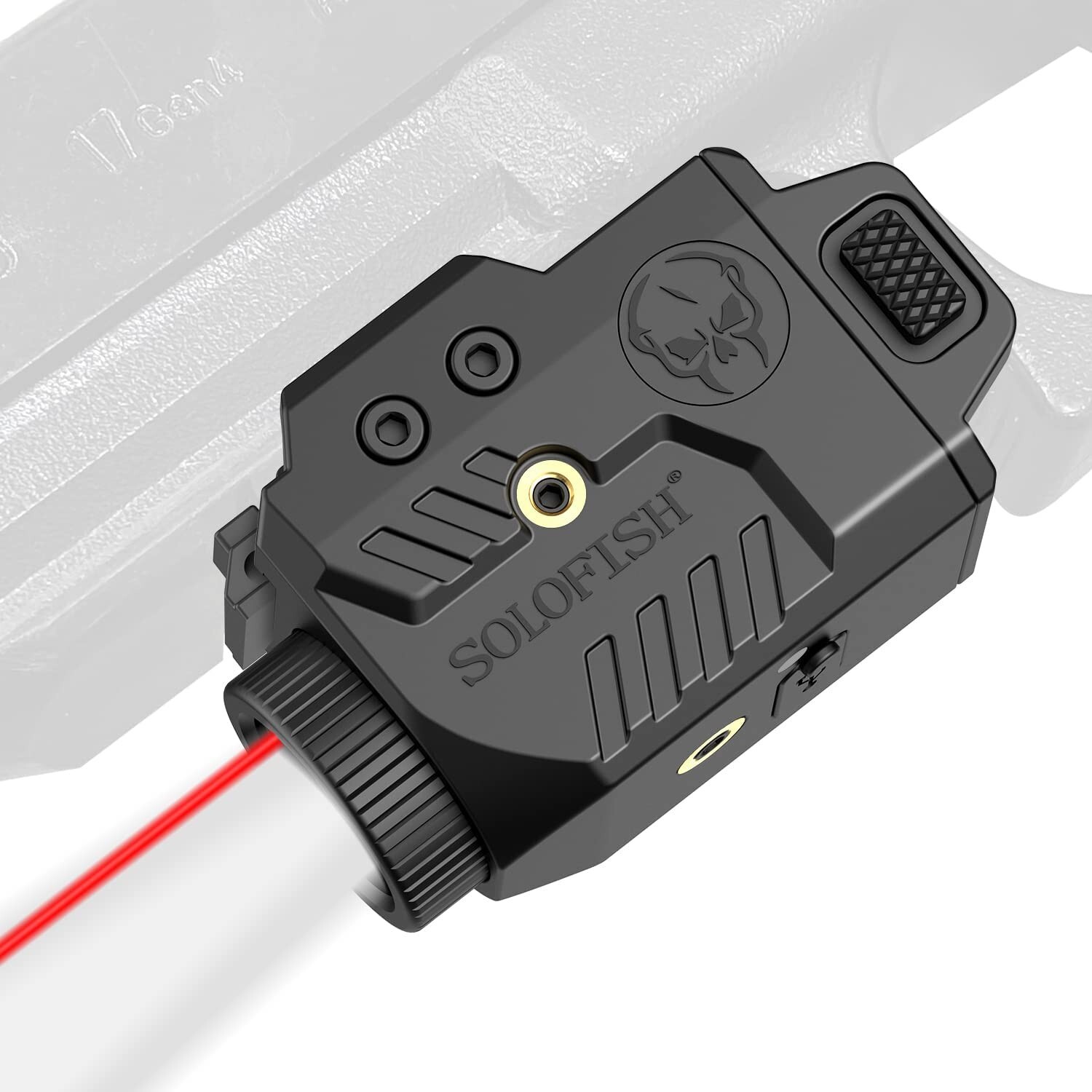 SOLOFISH 600 Lumen Flashlight & Red Laser Sight Combo Full Size Picatinny Rail