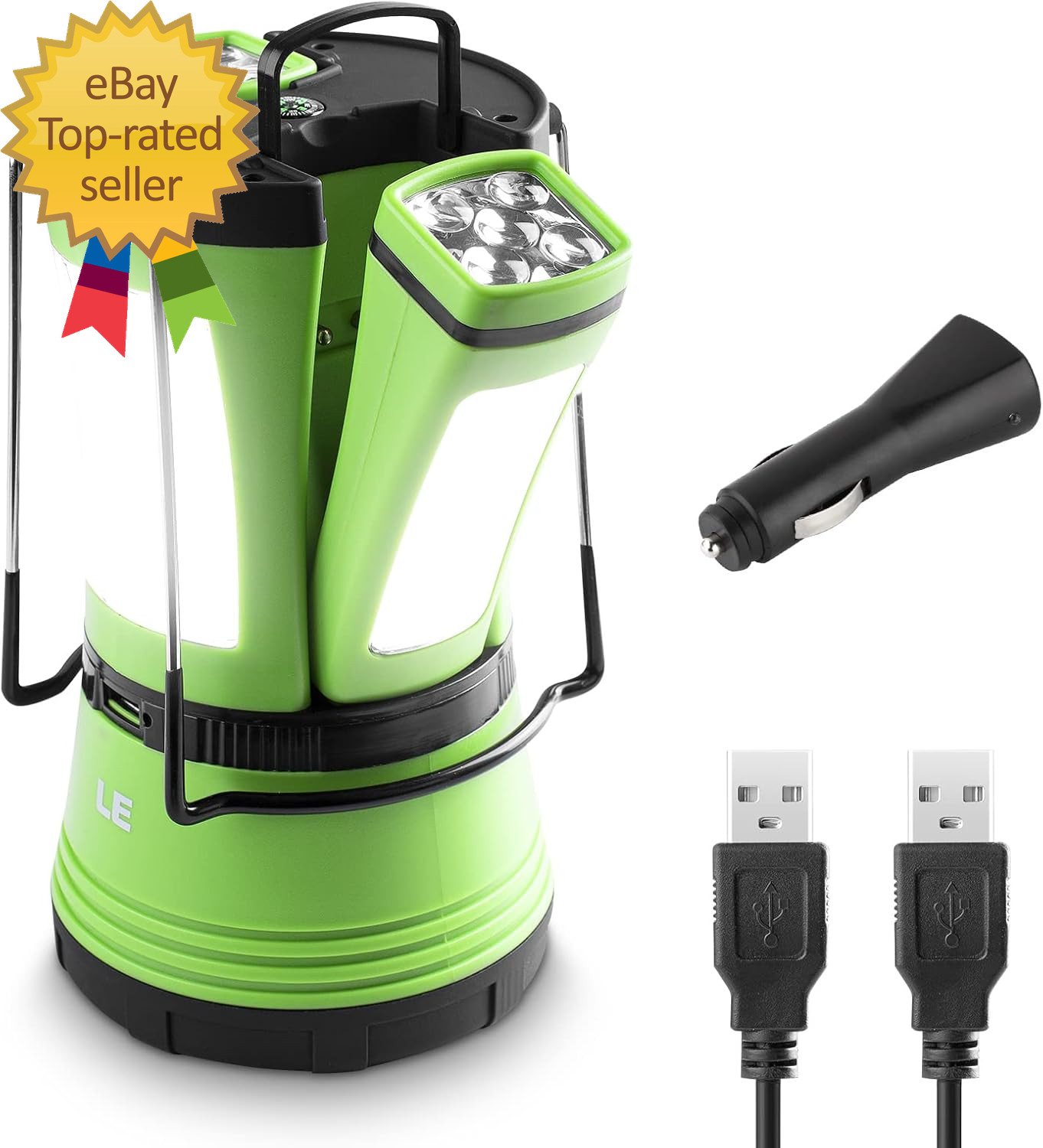 LED Camping Lantern Rechargeable 600LM Detachable Flashlight Camping Essential