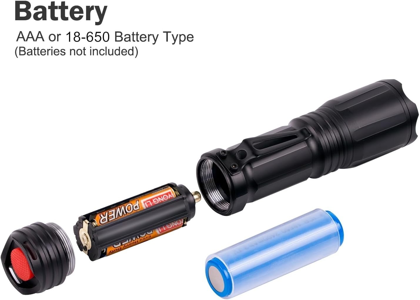 Upgraded Zoomable Red Flashlight, 4 Color in 1 Flash Light, Green Red Blue Wh…