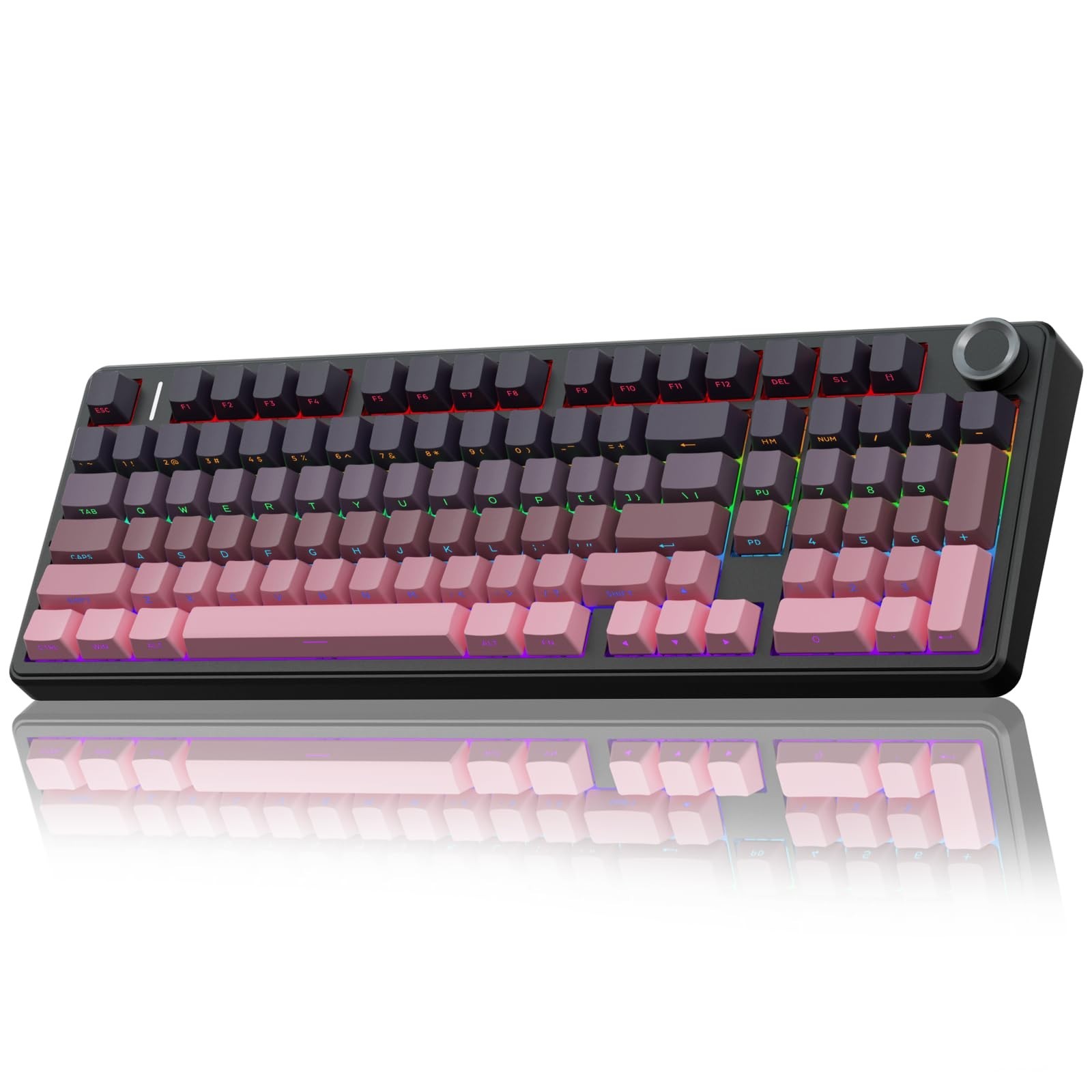 AULA F99 Pro Wireless Mechanical Keyboard with Knob,Tri-Mode BT5.0/USB-C/2.4G…