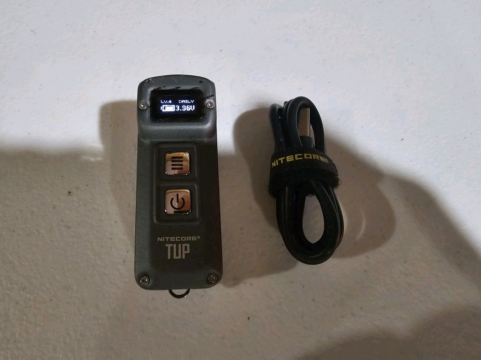 NITECORE TUP 1000 Lumen Rechargeable Everyday Carry Keychain Flashlight – Gray