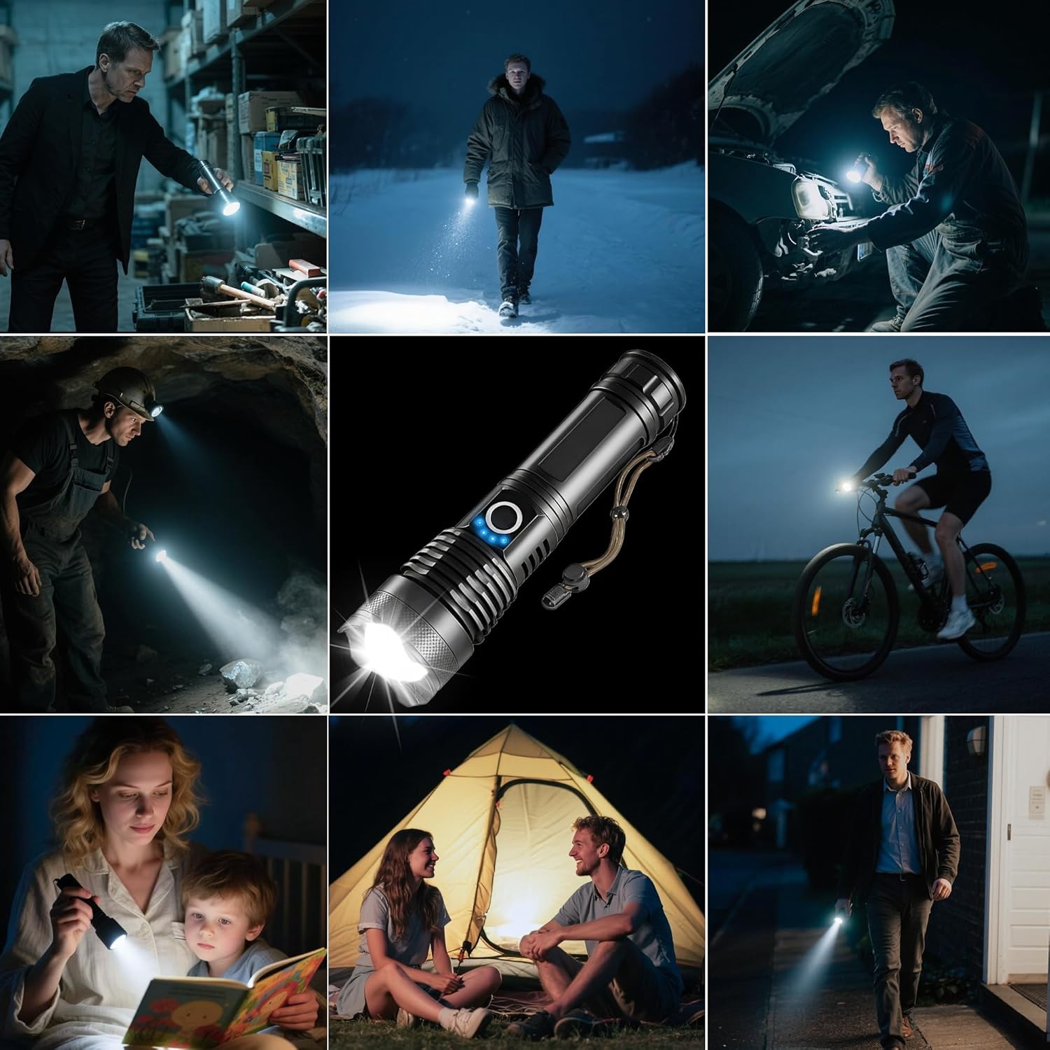 Super-Bright 90000LM LED Tactical Flashlight With Rechargeable Battery