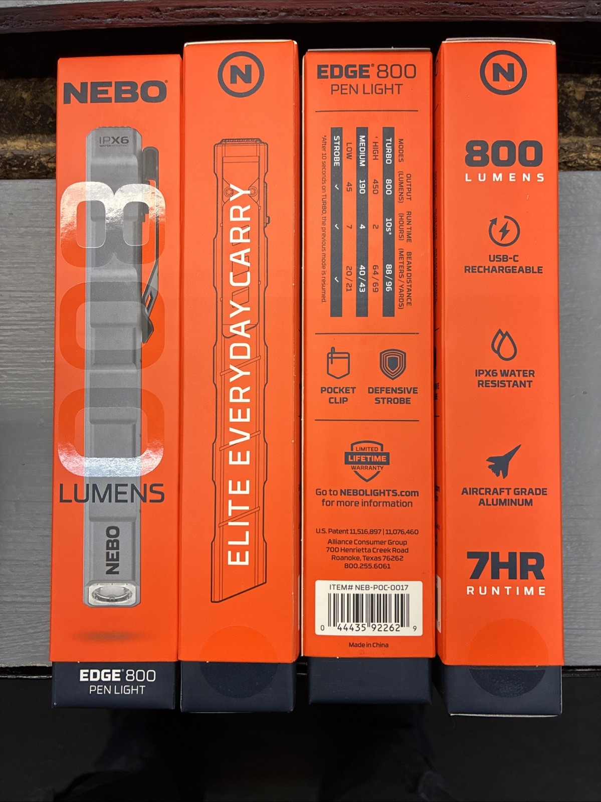 Nebo Edge 800 Lumens LED Flashlight. Rechargeable.
