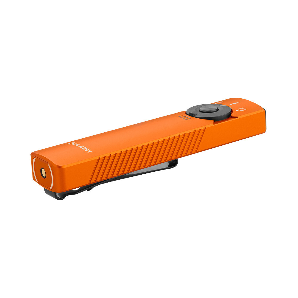 Olight Arkfeld Pro Orange CW Flat Flashlight, LED Light, UV & Green Beam, 1300 L