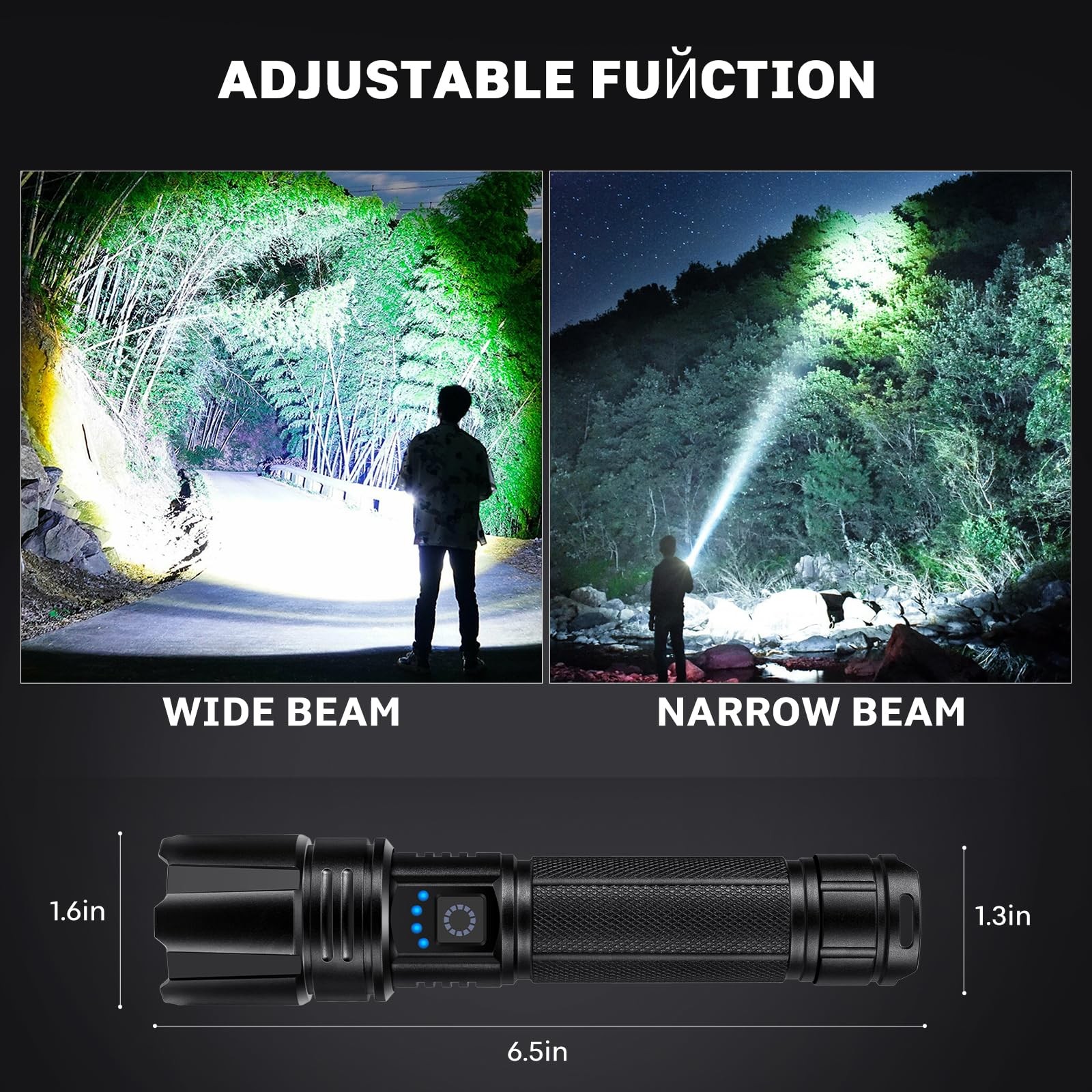 Rechargeable Flashlights 99000 High Lumens, Super Bright LED Flashlight with …