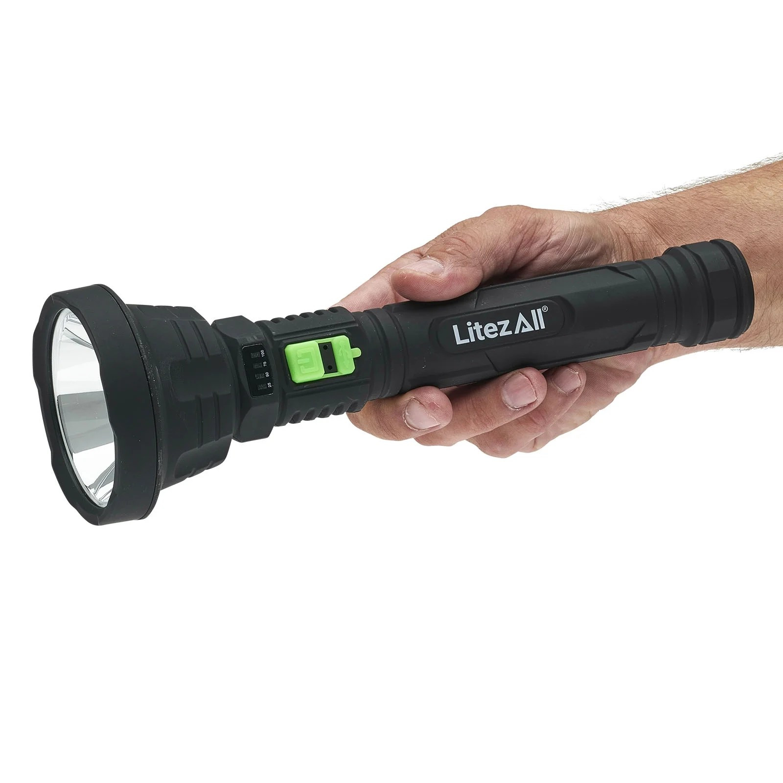 New！LitezAll Rechargeable ULTAC2 1000 Lumen LED Flashlight with Battery Meter