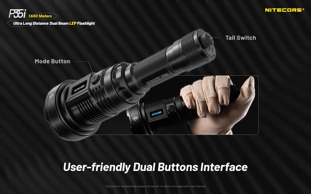 Nitecore P35i Ultra Long Distance Dual Beam LEP Rechargeable Flashlight – 3000 L
