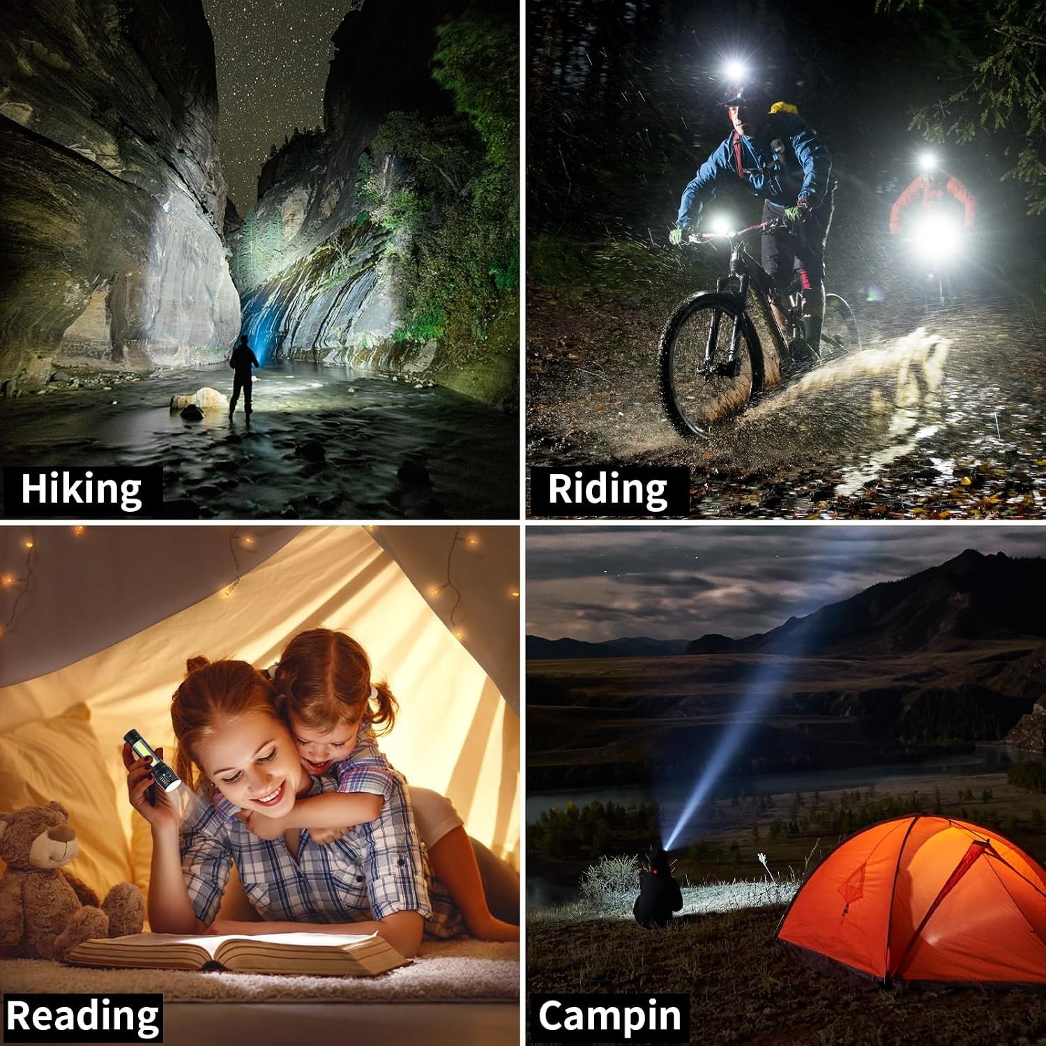 5 Pack Mini Small Pocket LED Flashlight USB-C Rechargeable High Lumens Bright…