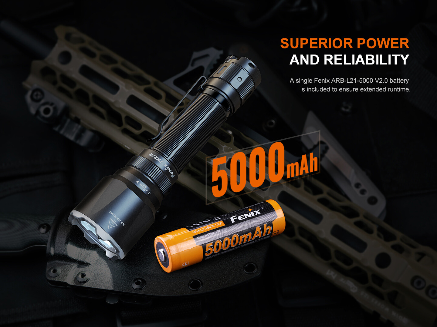 Fenix TK22R 3200 Lumen USB-C Rechargeable Tactical Flashlight Long Throw