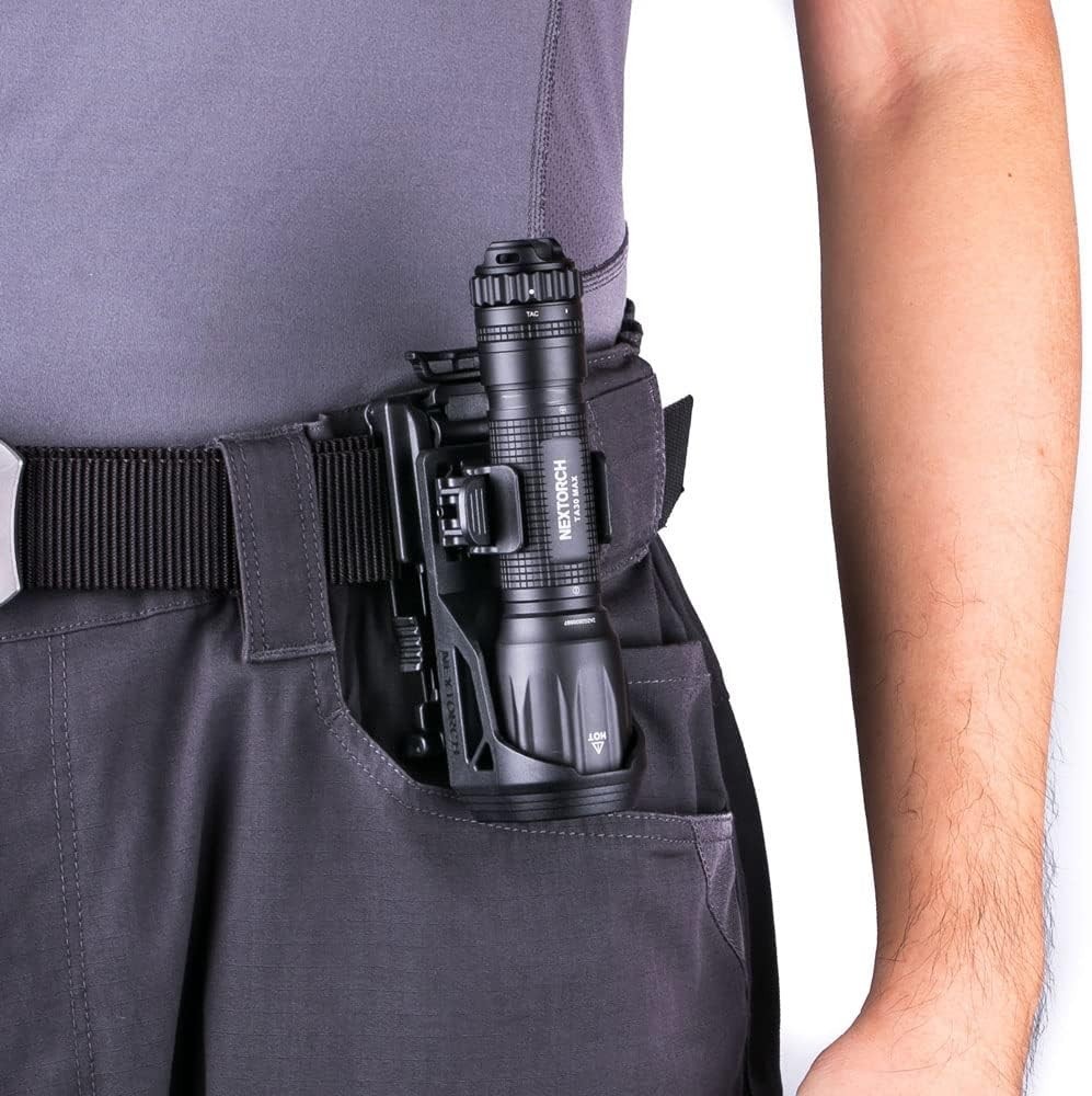 V5 Tactical Flashlight Holster with Lever Side Lock System 360 right, black