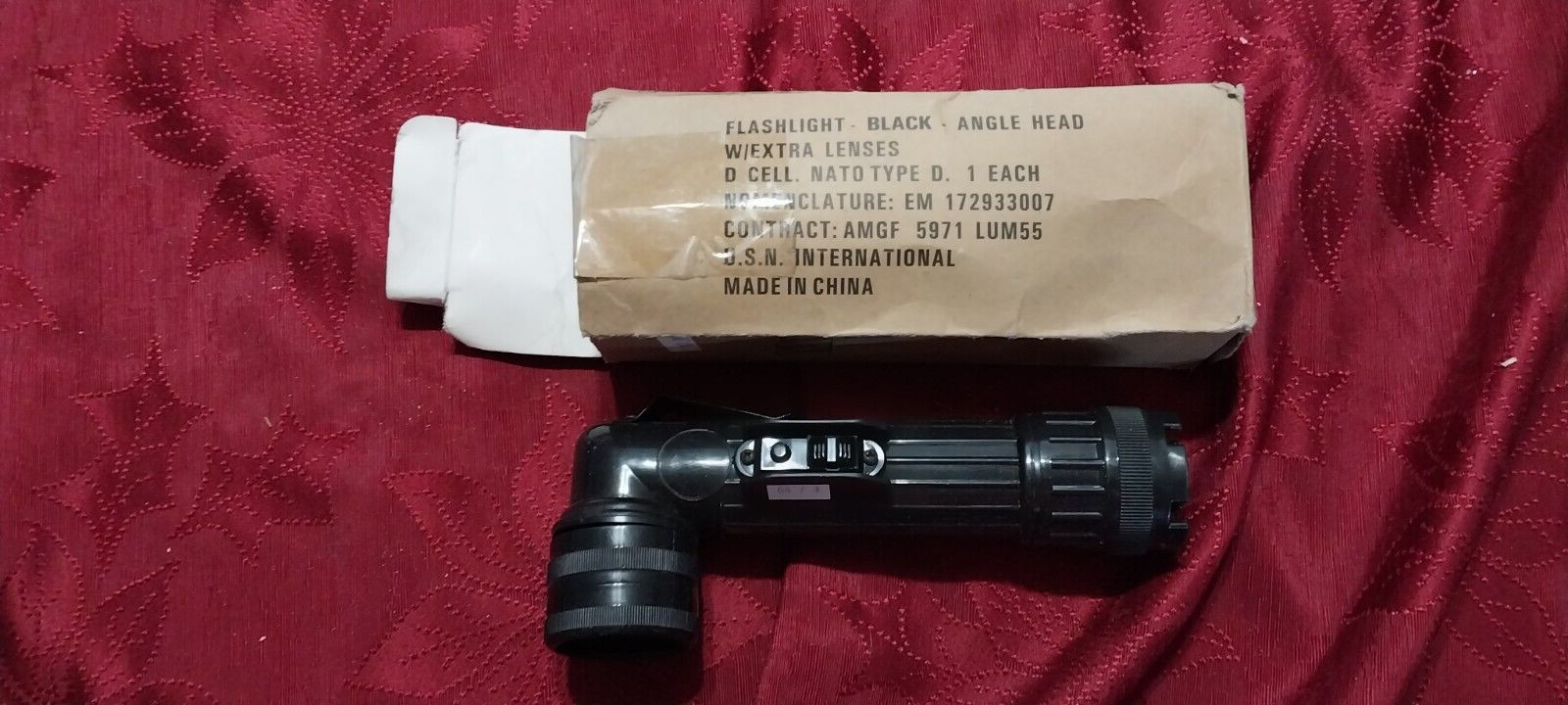 rothco flashlight angled head type d -cell black item # 639