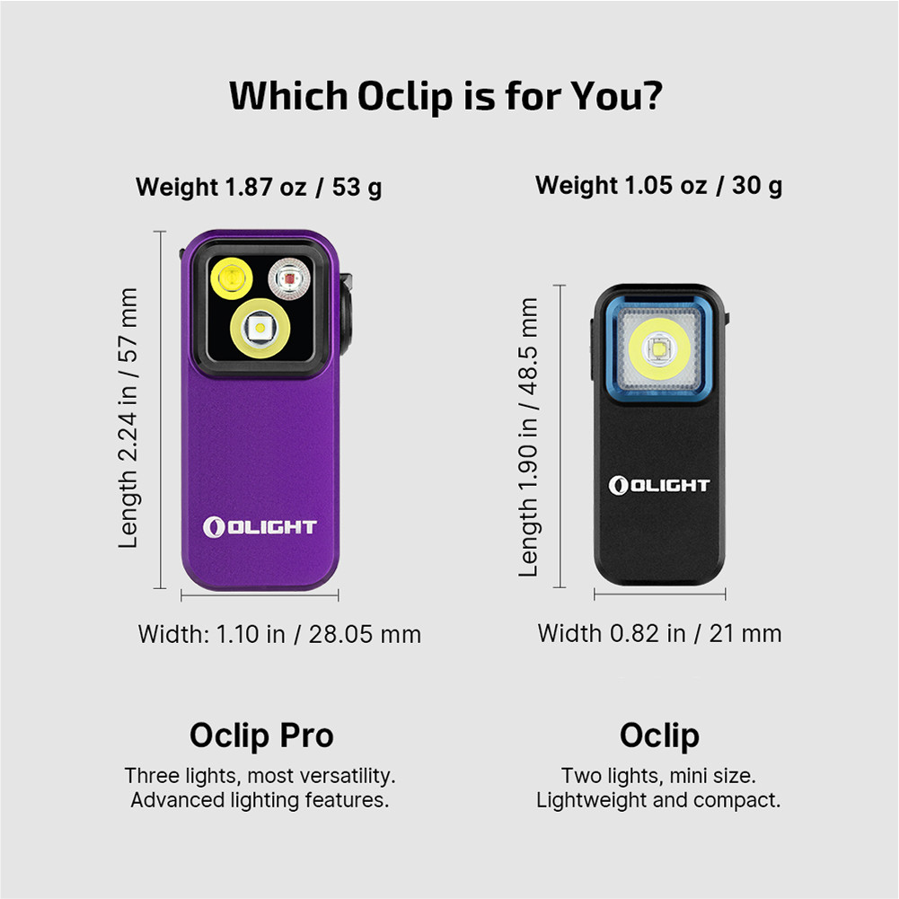 Olight Oclip Pro Romance Rose Arrow Purple, Floodlight Spotlight/Red Light, 500L