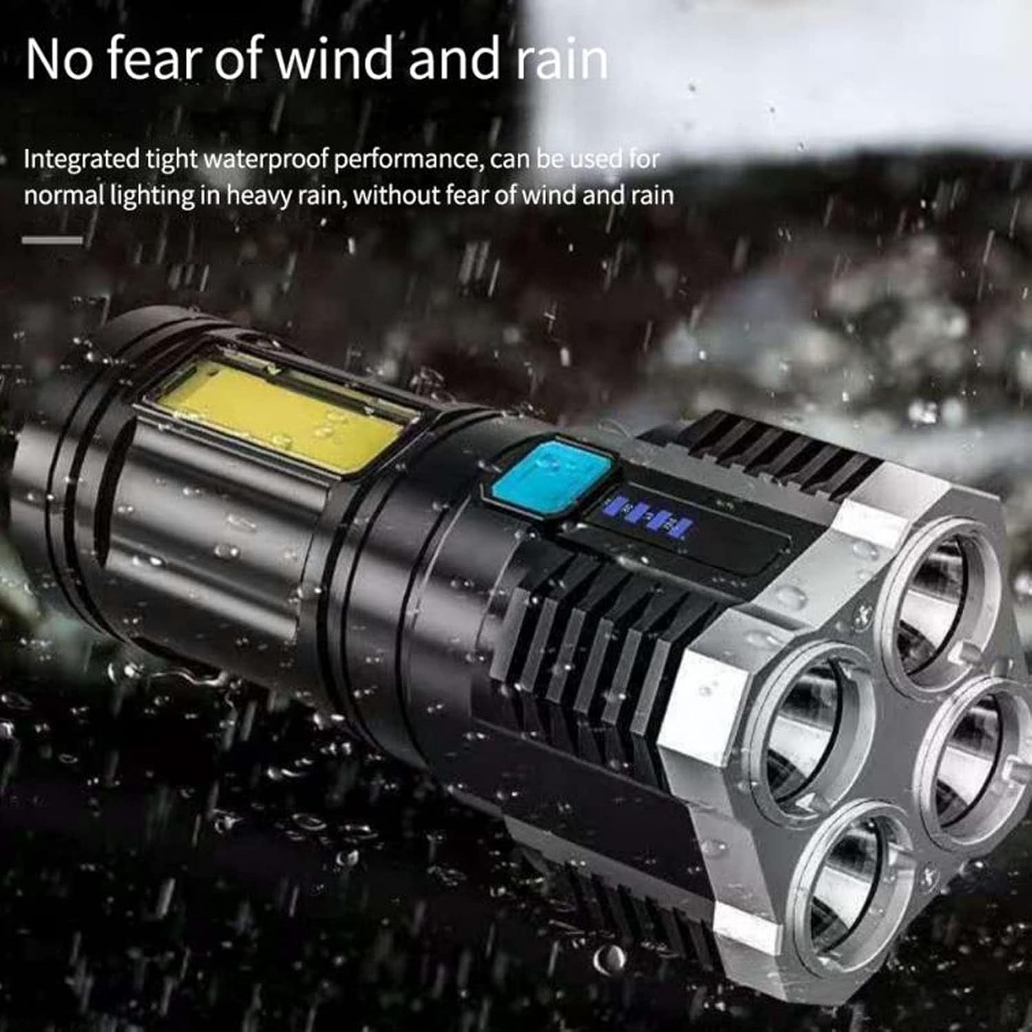 High Power LED Flashlights Camping Torch With 4 Lamp Beads And COB Side Light