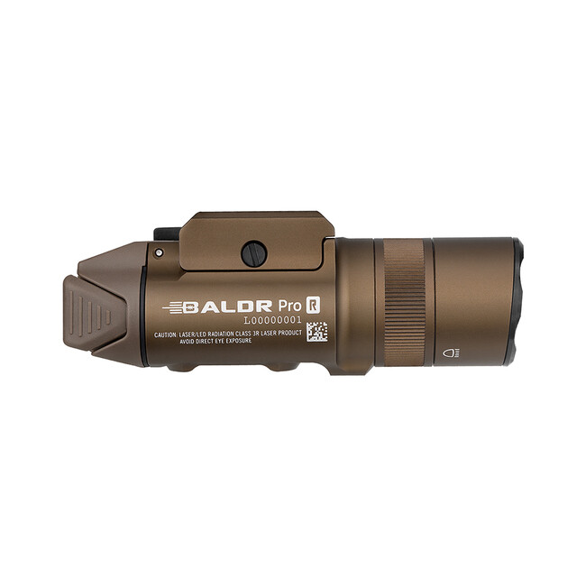 Olight Baldr Pro R Desert Tan Rechargeable Light, LED/Green Beam, 1350 Lumens