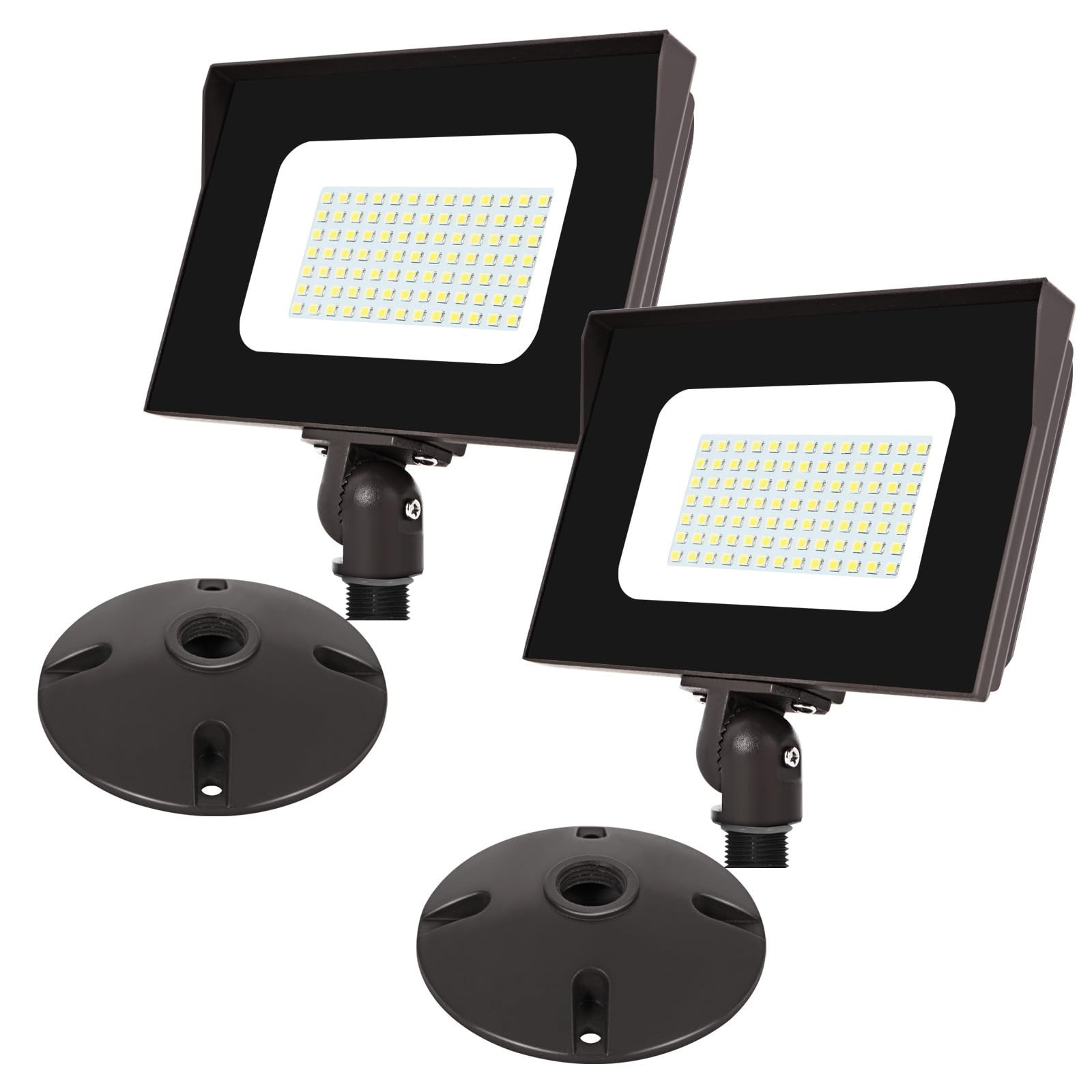 LED Flood Lights Outdoor, 60W With Knuckle, 7200LM IP65 Security Light With D…
