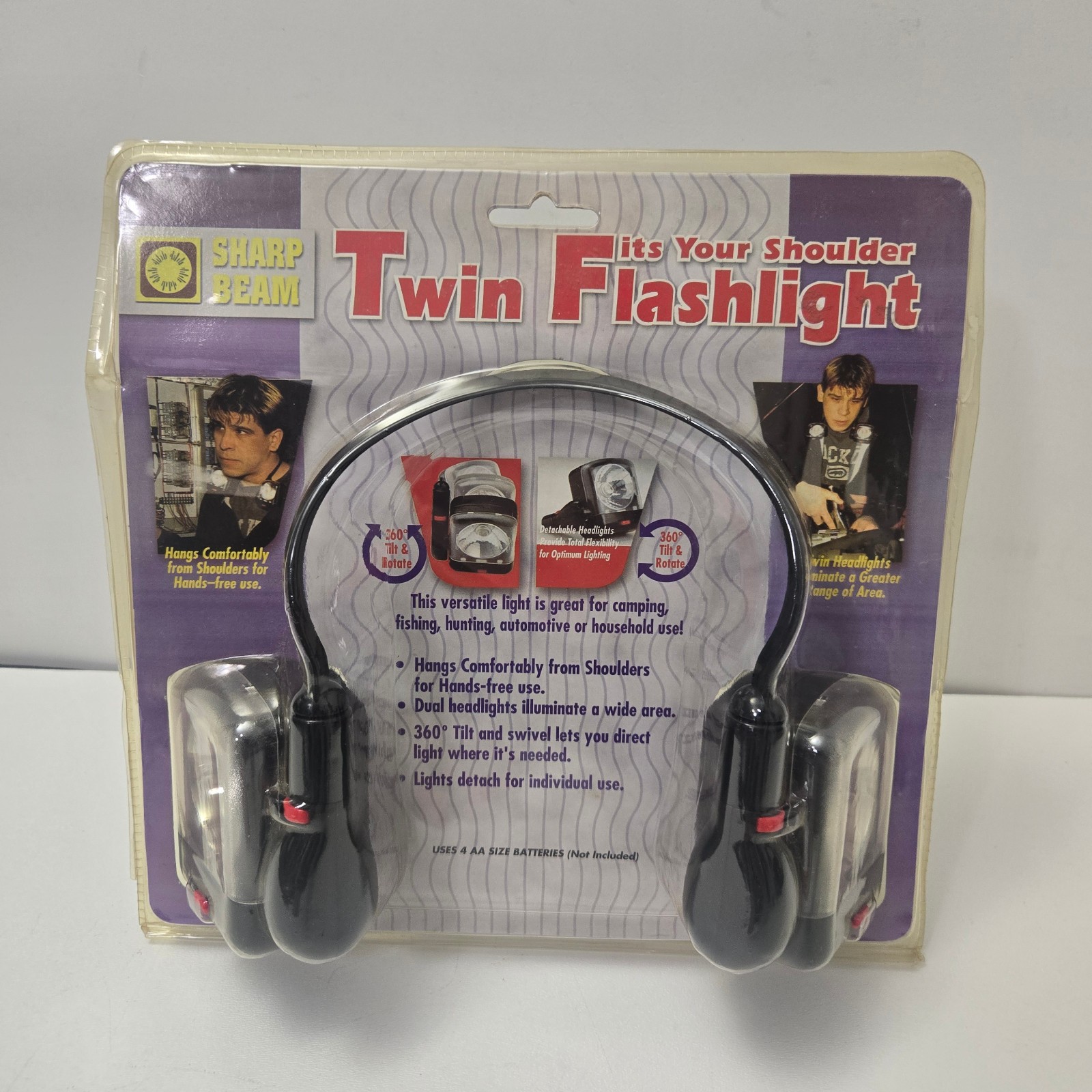Hands Free Twin Shoulder Neck Worn L.E.D. Work Flashlights New