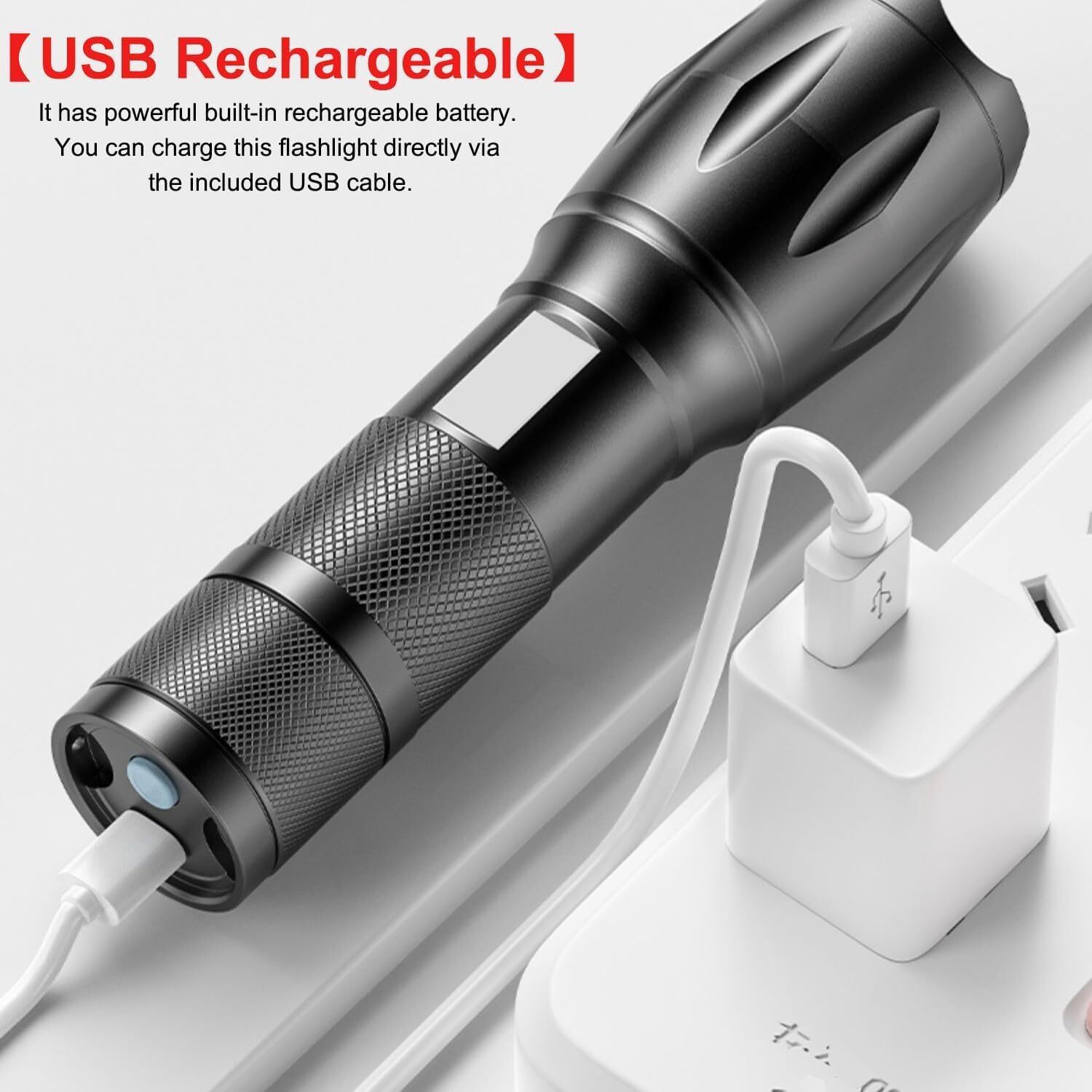 4 in 1 Multicolor flashlight Zoom White Red Green Blue Light, Hunting Flashlight