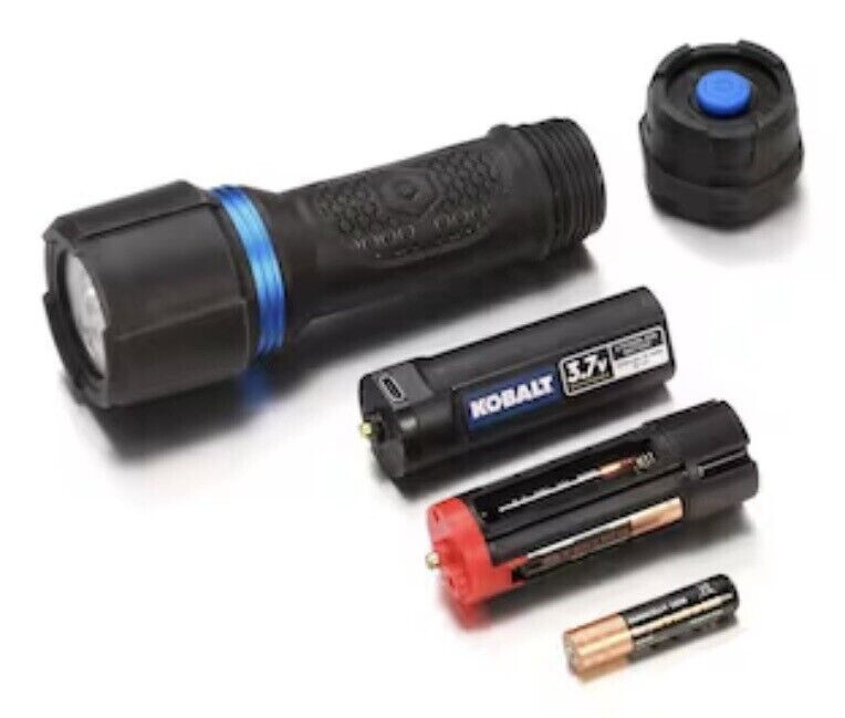 Rechargeable 700 Lumen LED Flashlight Waterproof w/Batteries Rubberized Strong
