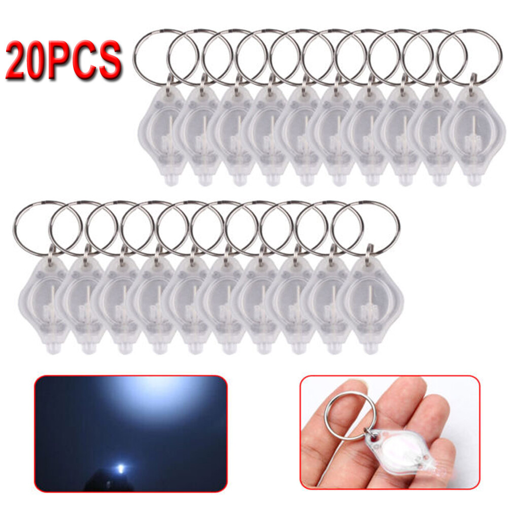 10/20 PCS Mini LED Keychain Flashlight Key Ring Light Bright Torch Lamp Torch