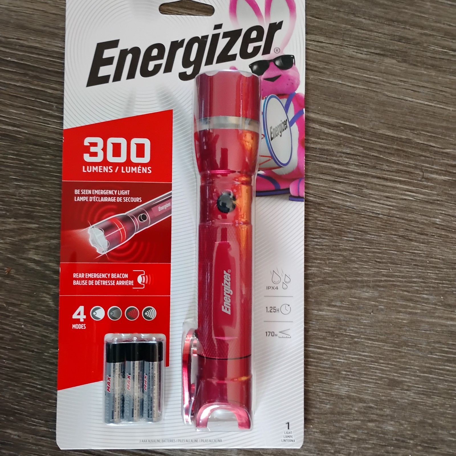 R-300 LED Flashlight Emergency Safety Light, Bright IPX4 Water Resistant Flash L
