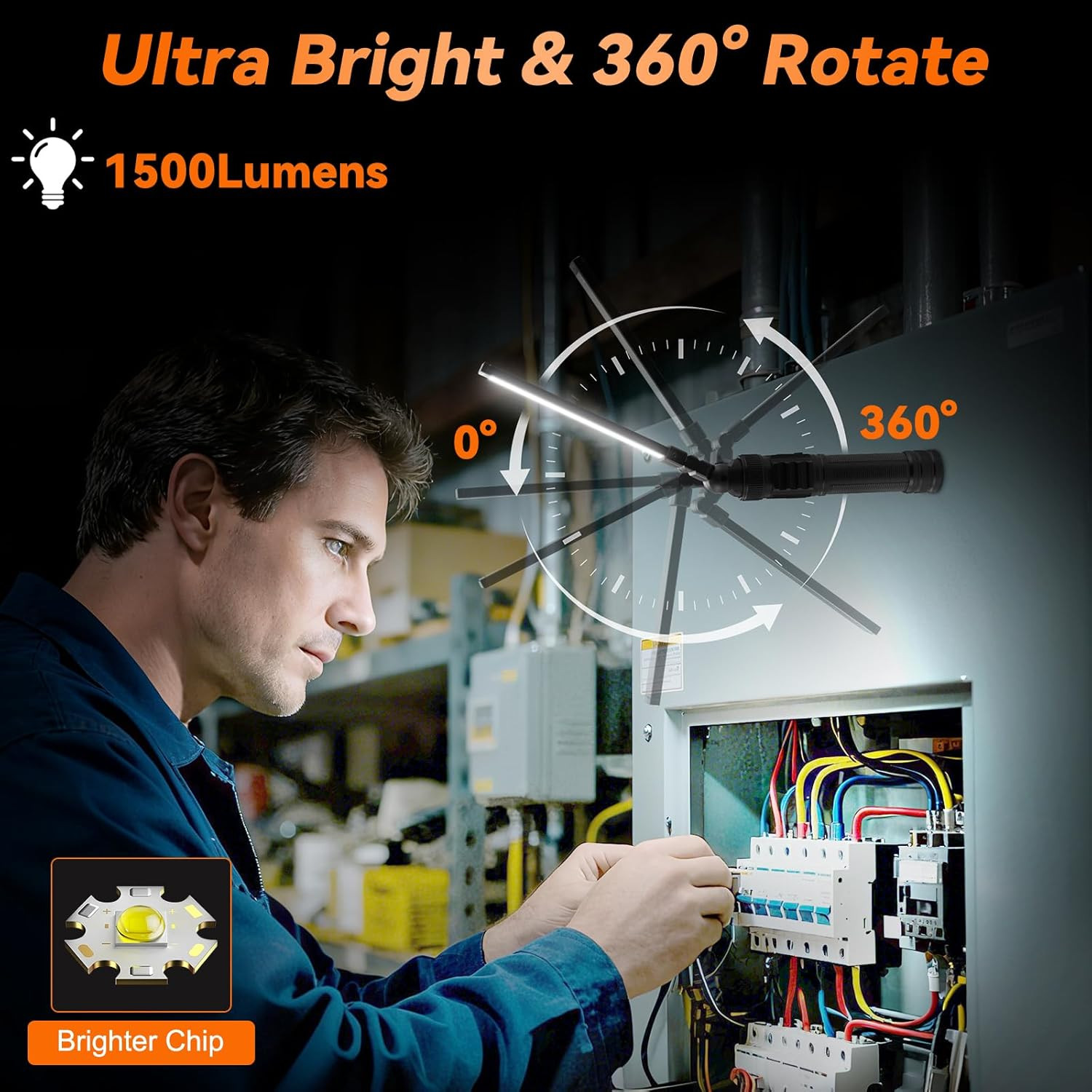 2Pack Magnetic Rechargeable LED Work Light/Flashlight for Mechanics | All Alumin
