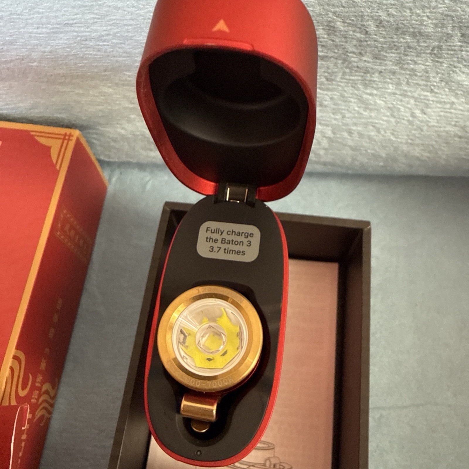 RARE!!! Olight Baton 3 Red Limited Edition Rechargeable LED Flashlight
