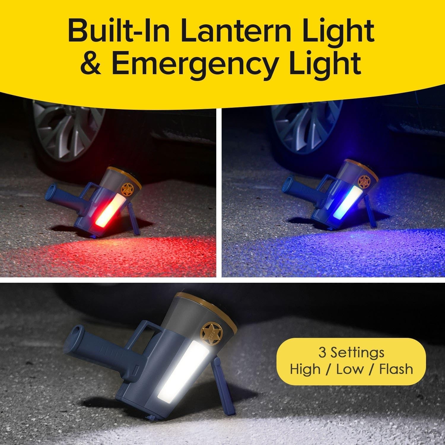 Star Patrol Mega-Bright Rechargeable Spotlight, AS-SEEN-ON-TV, Tactical