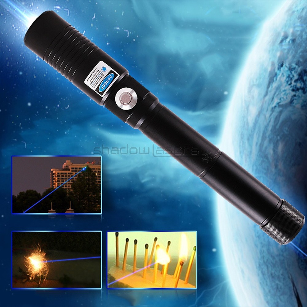 450nm-6000 Blue Adjustable Focus Visible Beam Handheld Flashli US