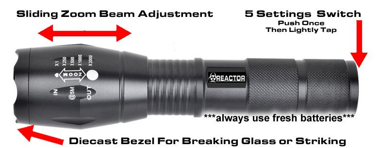REACTOR EXTREME Shadow Hawk X800 FLASHLIGHT LONG THROW LEP LED FAST SHIPPING