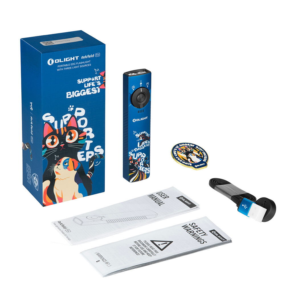 Olight Arkfeld Pro Paw Edition CW LED Light/Green Beam/UV, 1300 Lum, 5700~7000K
