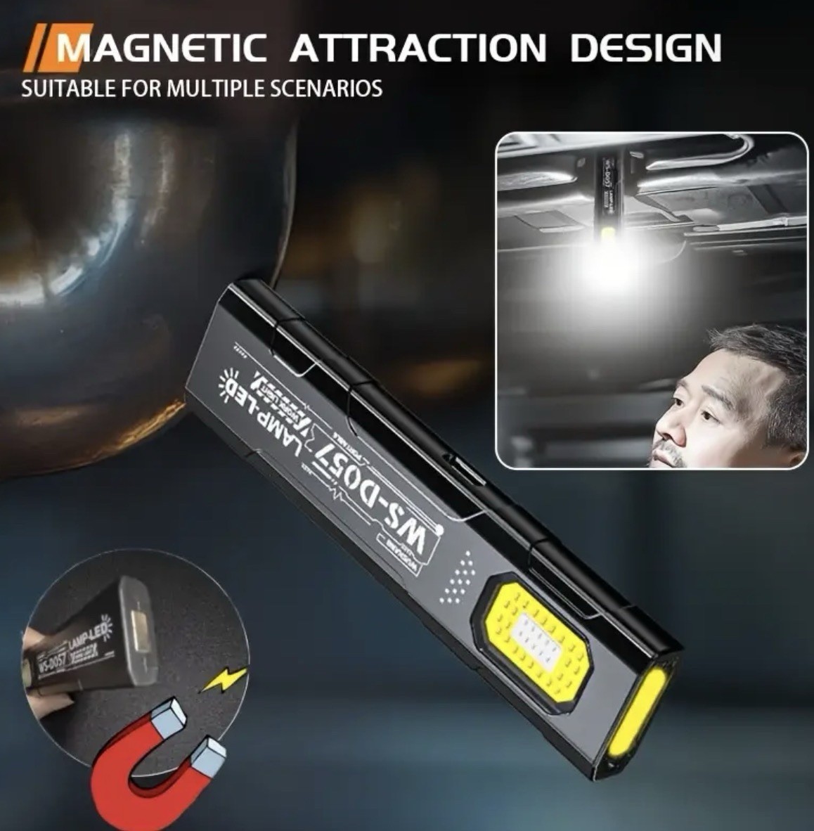 NEW Mini LED Rechargeable Flashlight Magnetic 5 Light Modes Emergency Light