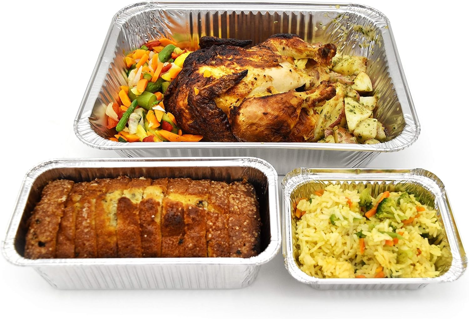 (100 Pack) Premium (8.5 x 4.5" x 2.5") – 2-LB Bread Pans, Silver