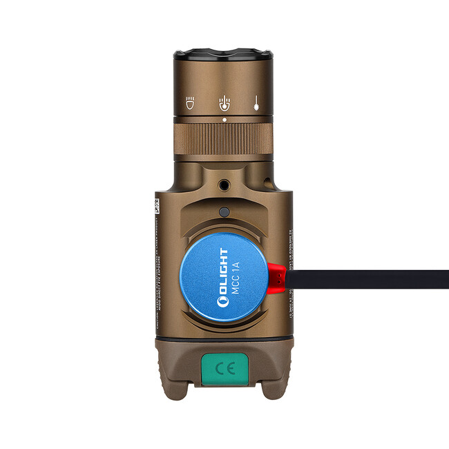 Olight Baldr Pro R Desert Tan Rechargeable Light, LED & Green Laser, 1350 Lumens