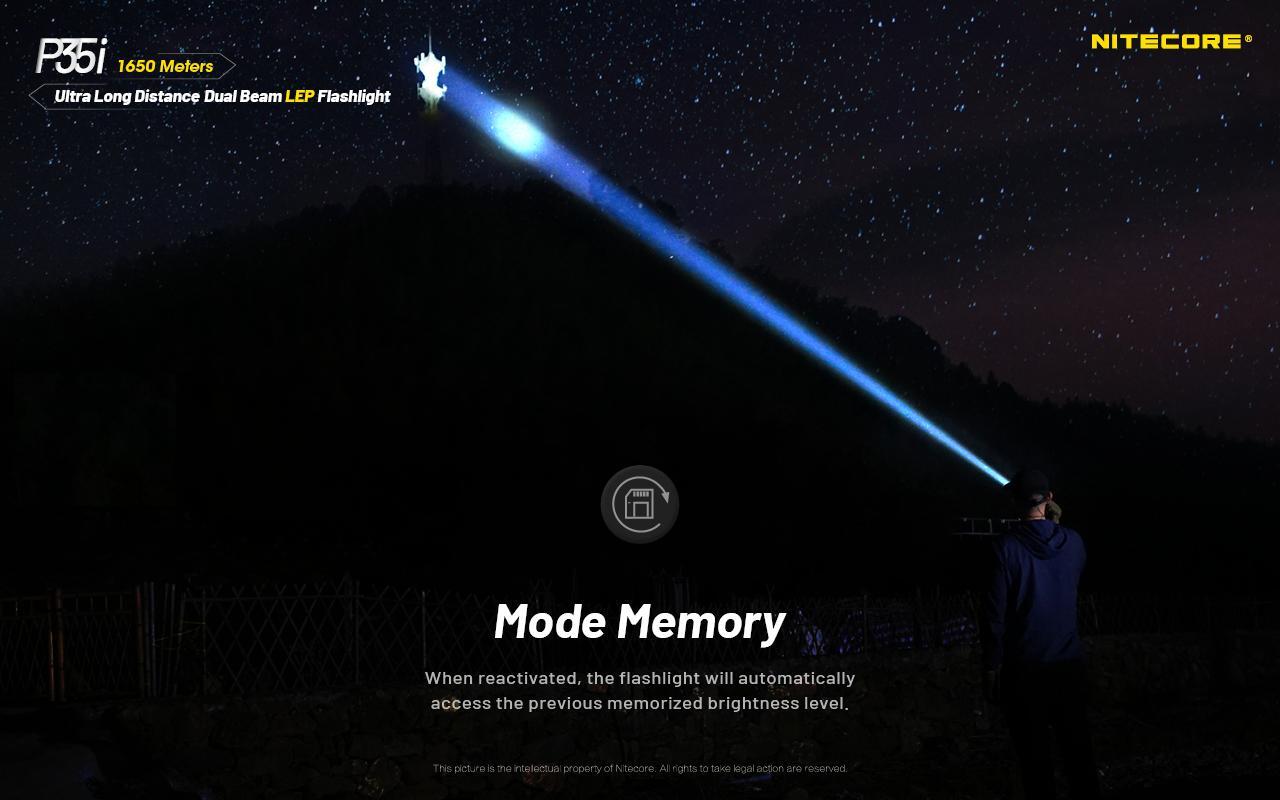 Nitecore P35i Ultra Long Distance Dual Beam LEP Rechargeable Flashlight – 3000 L