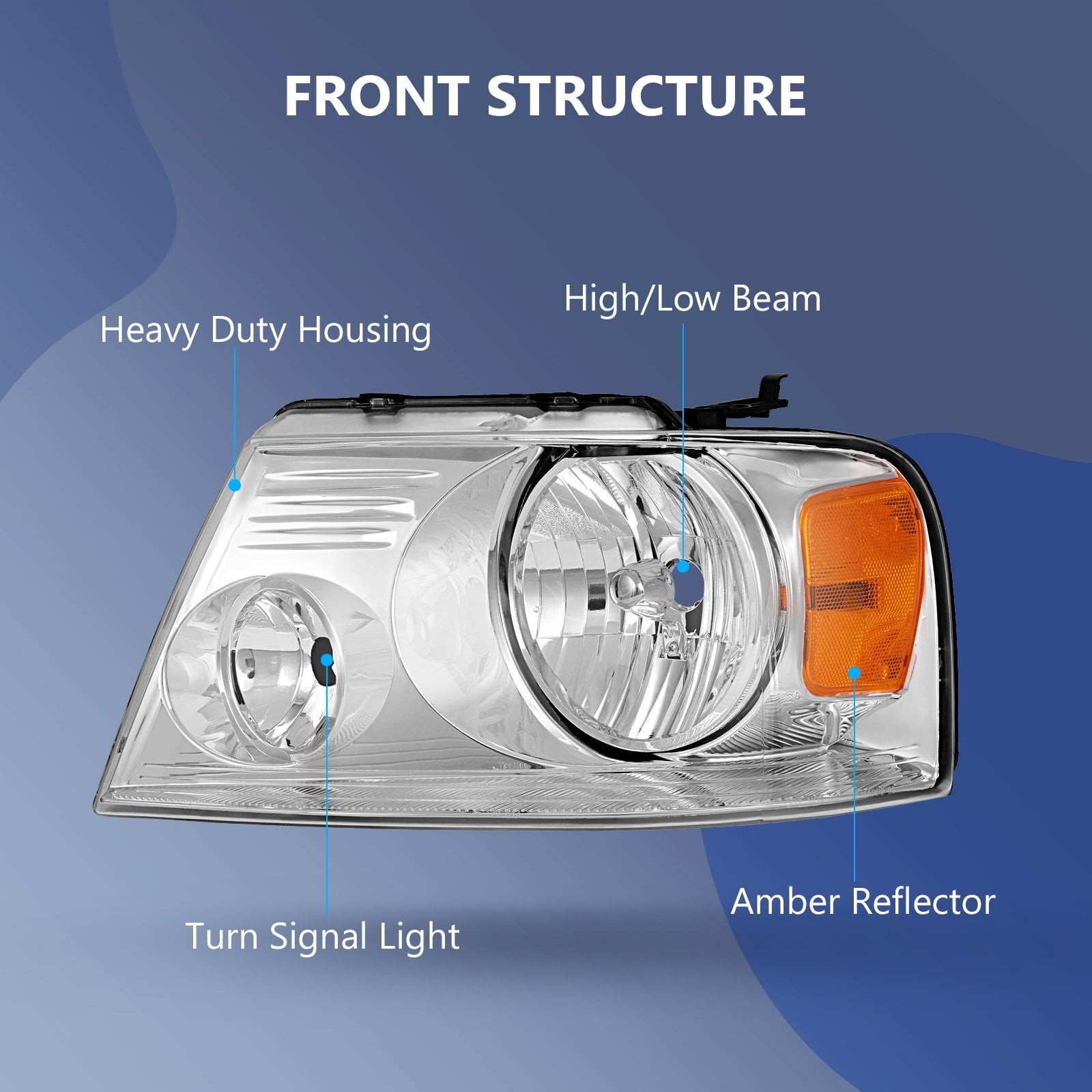 Faros Delanteros Chrome Para Ford F150 2004 2005 2006 2007 2008 Carro En Oferta