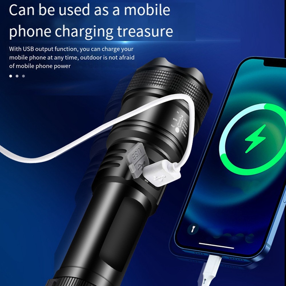 Led Flashlight P70 Torch Powerful Telescopic Flashlight Portable Long9800
