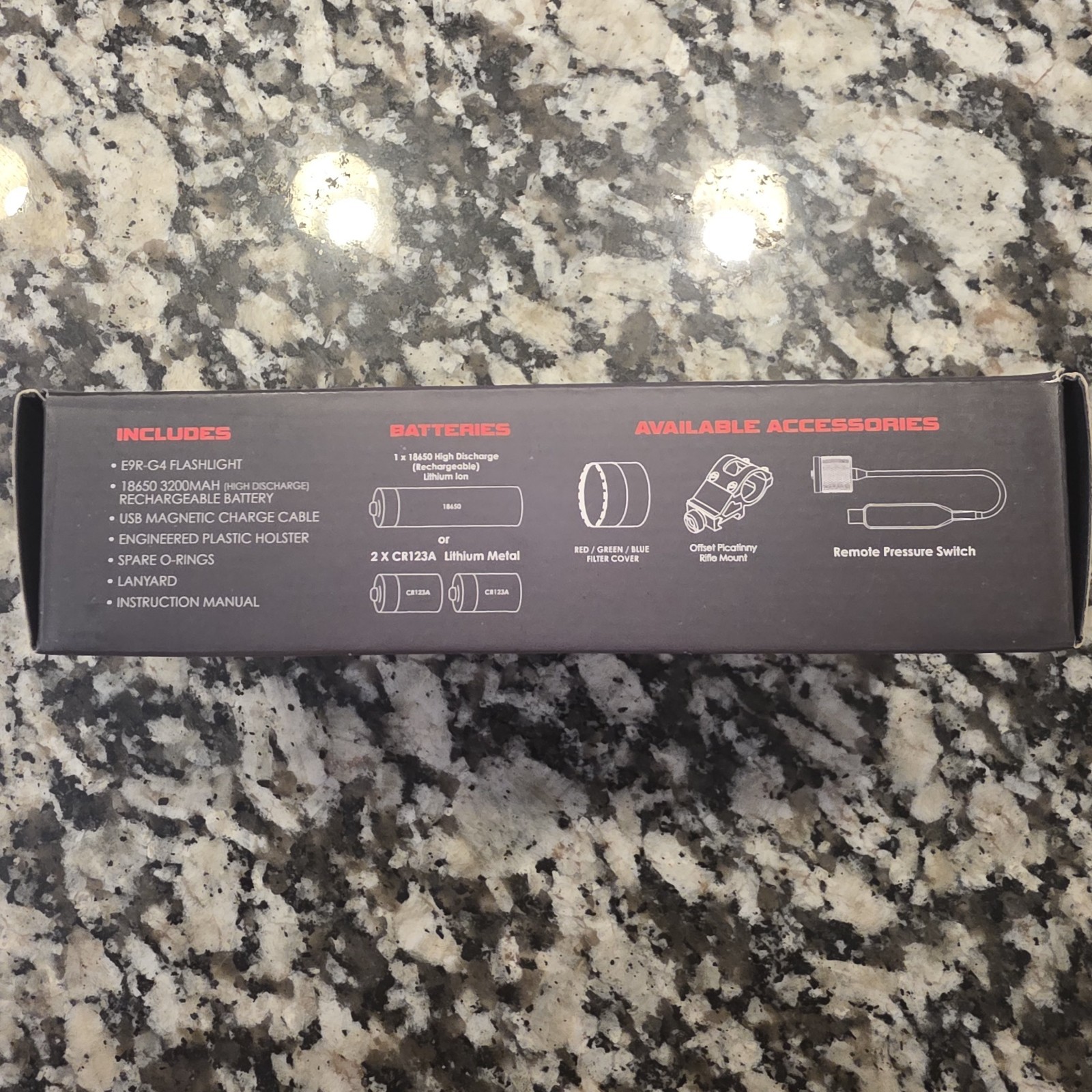 PowerTac E9R Gen 4 Rechargeable Tactical Flashlight 2550 Lumens