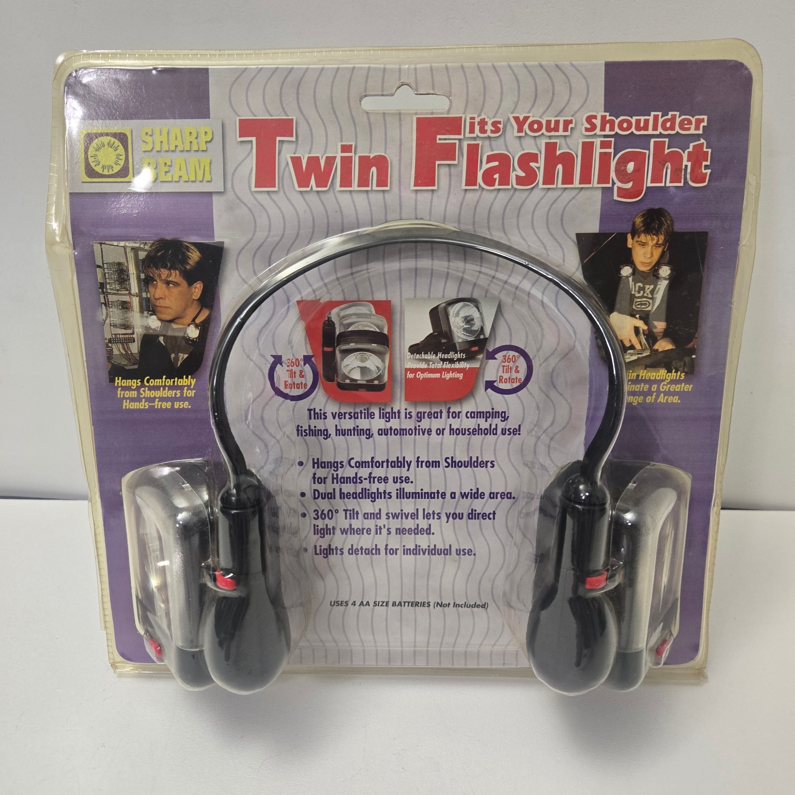 Hands Free Twin Shoulder Neck Worn L.E.D. Work Flashlights New