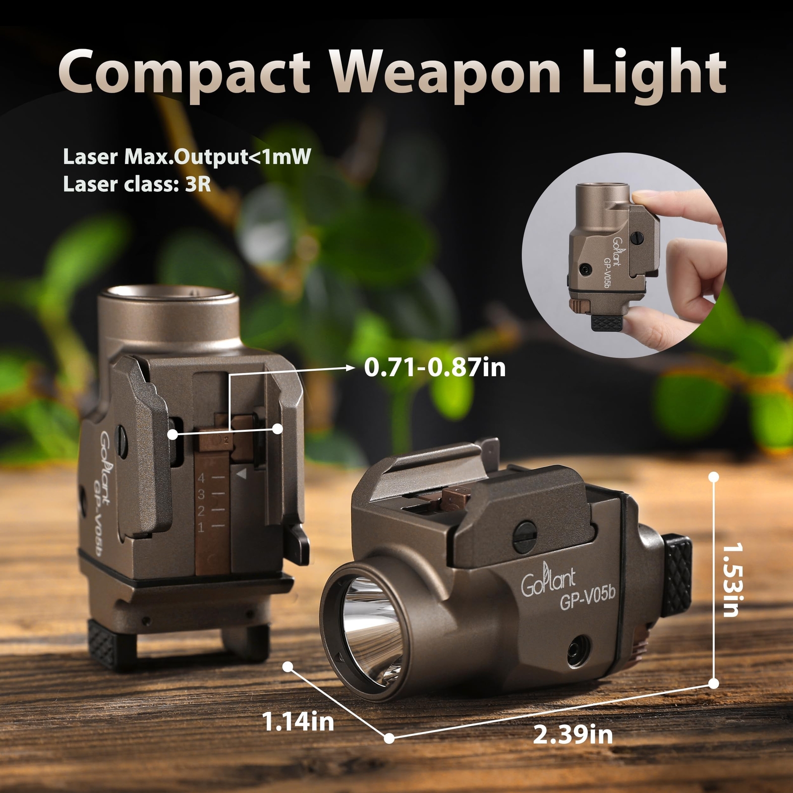 1500 Lumens Compact Pistol Flashlight, Aircraft Grade Aluminum Picatinny Flas…