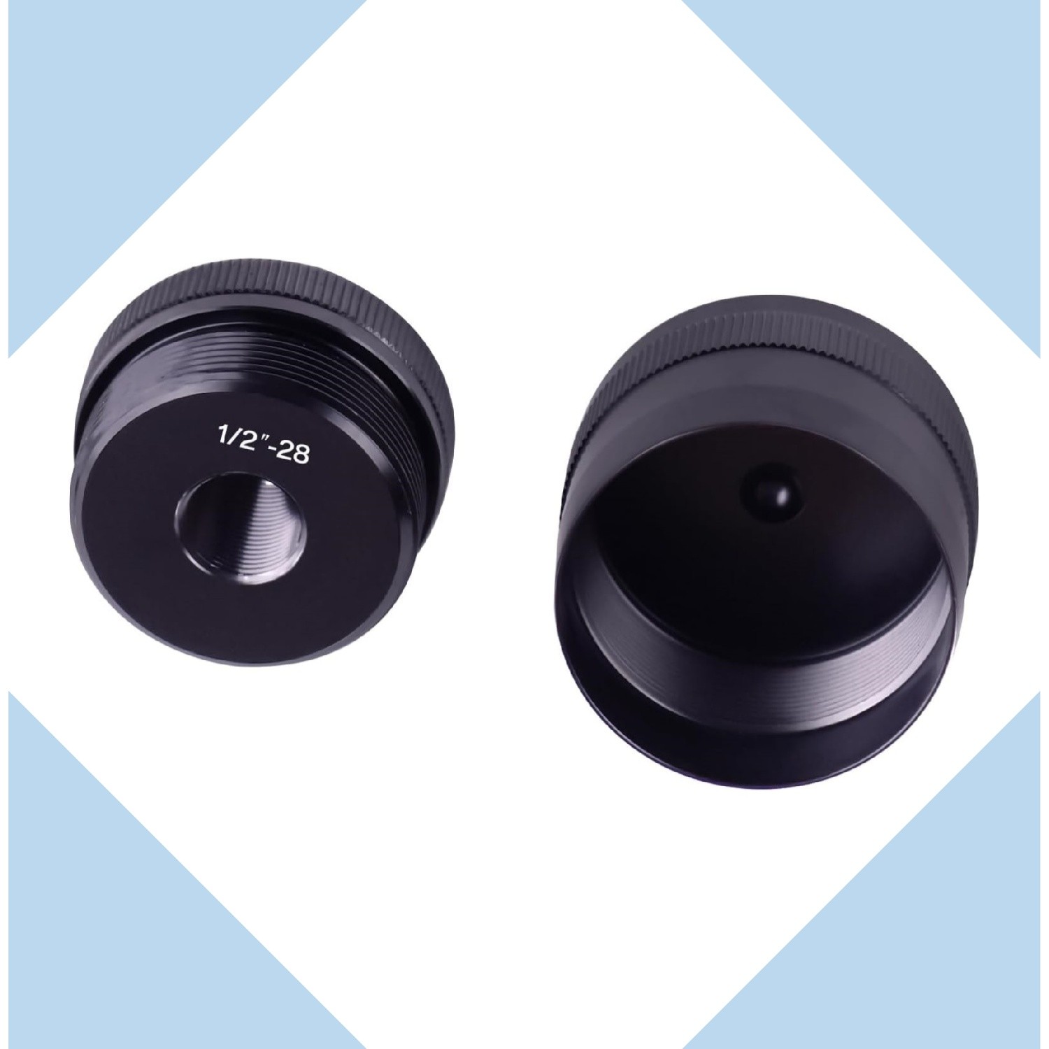 1 Set 1/2-28 Aluminum End Caps Replacement For 6061 Aluminum Cell Cap Set Black