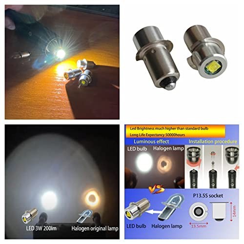 LED Flashlight Bulb 3V 4.5V 6V for C D Cell Maglite 2 3 4 Pack Replacement
