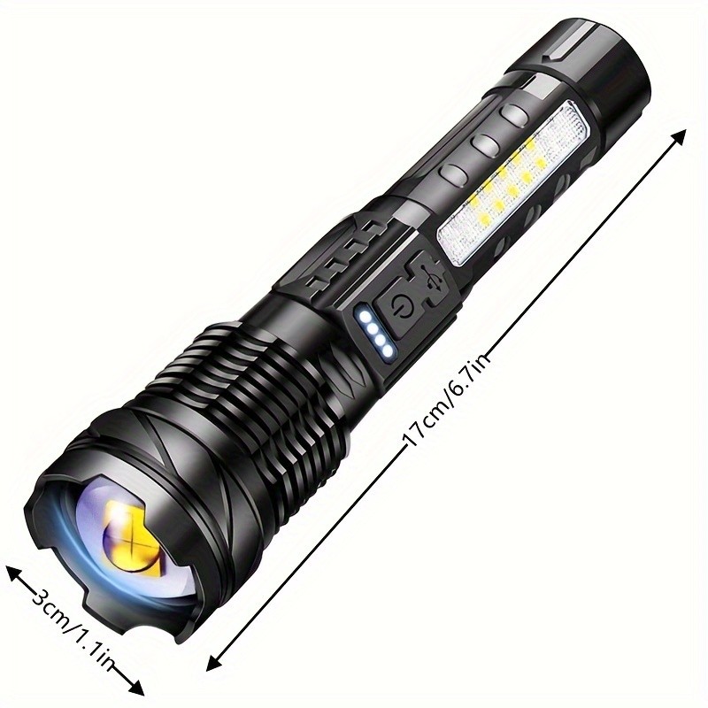 5000000LM LED Flashlight Tactical Light Super Bright Torch USB Rechargeable Lamp