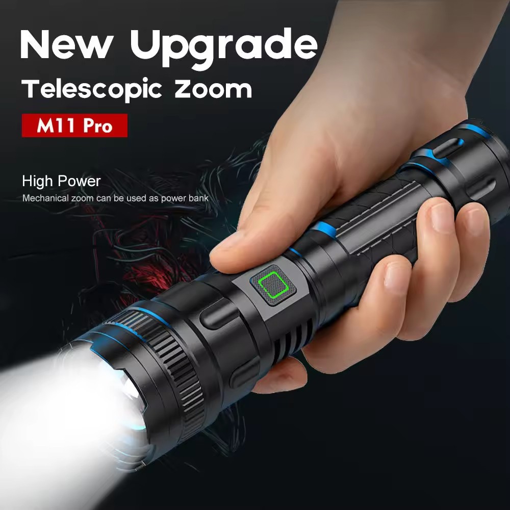 Rechargeable LED Flashlight with Zoom P50 Chip 800M Beam Distance Outdoor