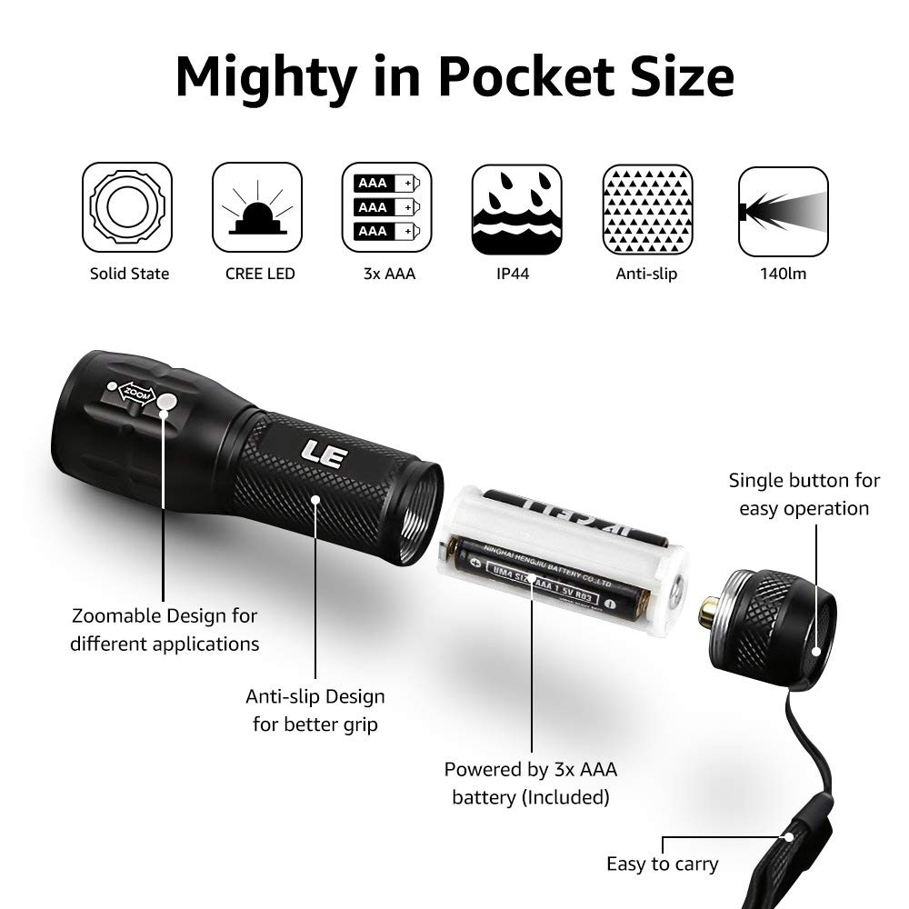 Lighting EVER LED Flashlights High Lumens, Small Flashlight, Waterproof, Adju…